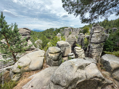 Prachov Rocks sandstone formations in Bohemian Paradise, Czech Republic