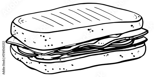 Hand drawn vector illustration of a sandwich