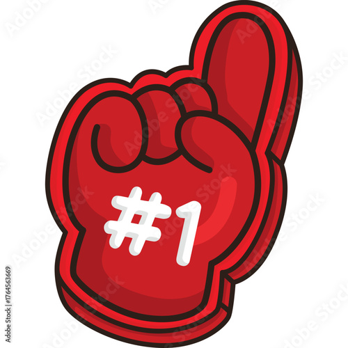 a vector of a foam finger