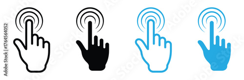 Click and connect with touch icons for modern user interface design projects,Touch icon set isolated on white background, vector illustration