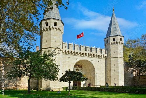 Babüsselam. It is also known as the Gate of Happiness, the Middle Gate, and the Gate of Greetings of the Topkapi Palace, Istanbul, Turkey
