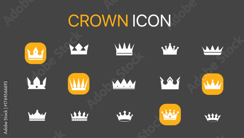 Golden crown vector illustration set for luxurious design projects, golden crown, crown collection, luxury, elegant, premium, majestic, decorative, crownlike, imagery, ornate, prestigious, affinity