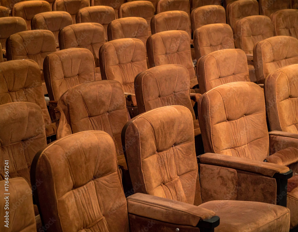 Obraz premium Empty theater seats auditorium rows