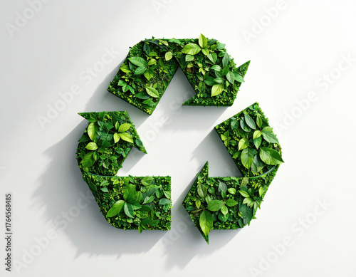 Symbole de recyclage écologique fait de feuilles vertes – illustration nature durable