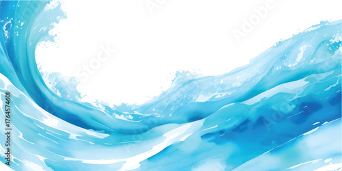 Abstract blue water wave illustration for clean design concept backdrop