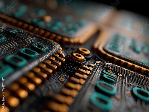 Circuit board close-up with...