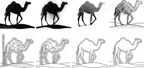 Mega Vector Silhouette Bundle: Wide-Ranging Subjects Including Golfers, Shark, Camels, Lotus, Santa, Artists, Gates, and Tech Accessories, for Maximum Design Project Versatility