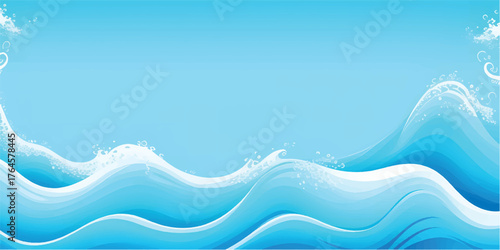 Abstract blue background with artistic flowing vector waves and light lines