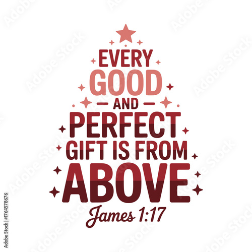 Inspirational Christmas Tree Design with Bible Verse for Holiday Cheer and Festive Greetings in a Scalable Vector Format for Easy Customization