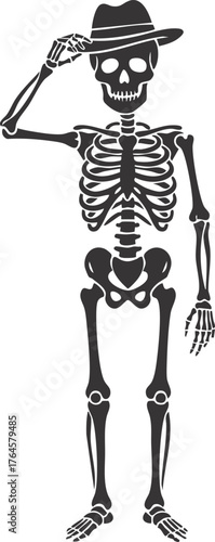skeleton character tipping its hat