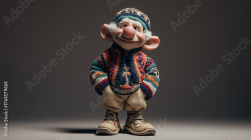 Friendly Folklore Gnome in Winter Clothes