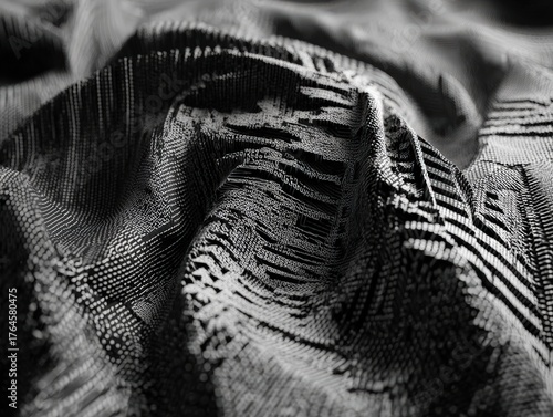 Crinkled textured fabric dr...