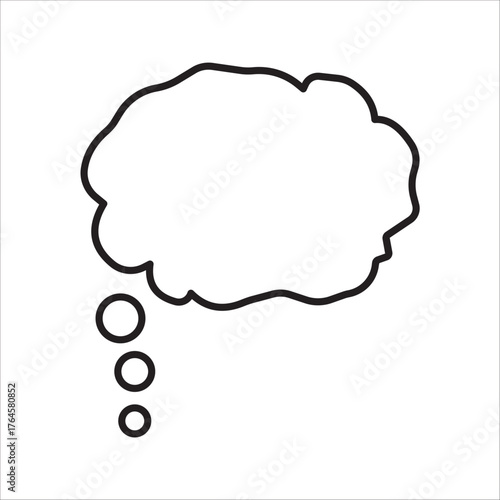 Think bubble isolated on white background. Trendy think bubble in flat style. Modern template for social network and label