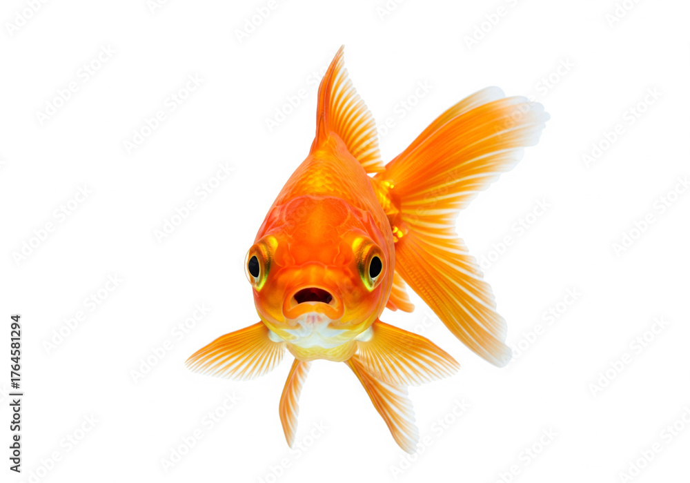 Obraz premium A goldfish isolated on clear white background
