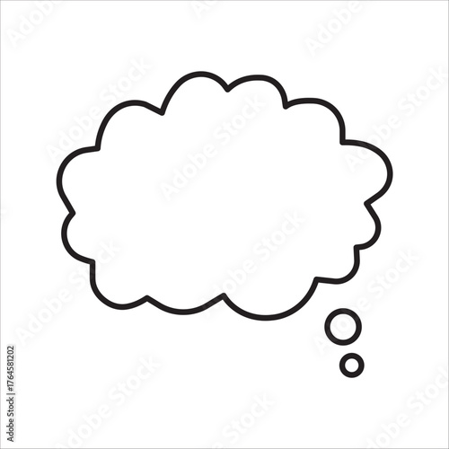 Think bubble isolated on white background. Trendy think bubble in flat style. Modern template for social network and label