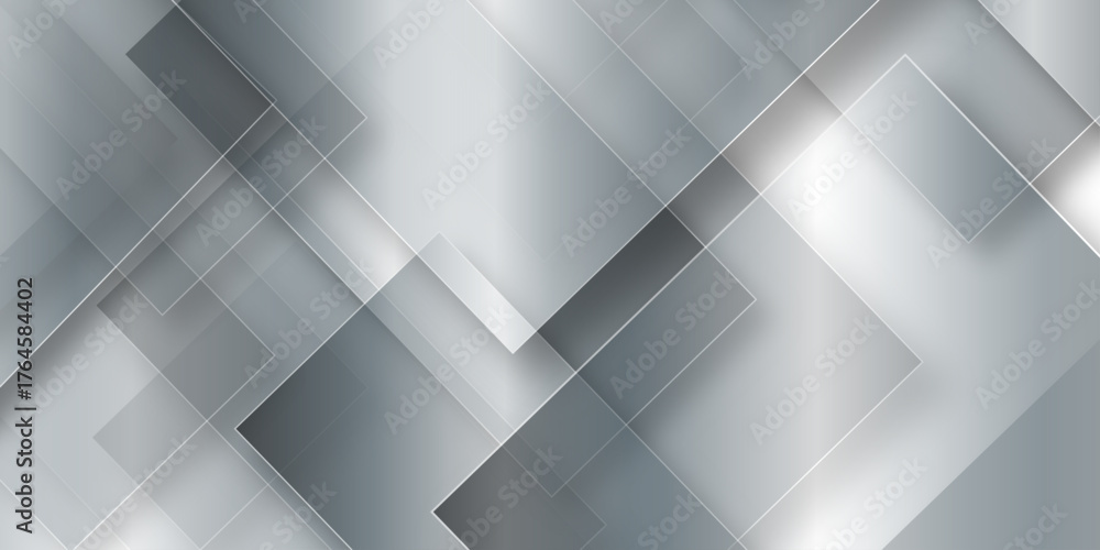 Obraz premium Modern luxury pattern of geometric white and gray color background, Elegant abstract background with grey lines with shadow. white paper transparent material in triangle technology and square shapes i