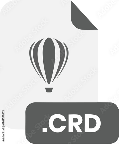 Gray CRD File Icon with Hot Air Balloon Symbol CRD file