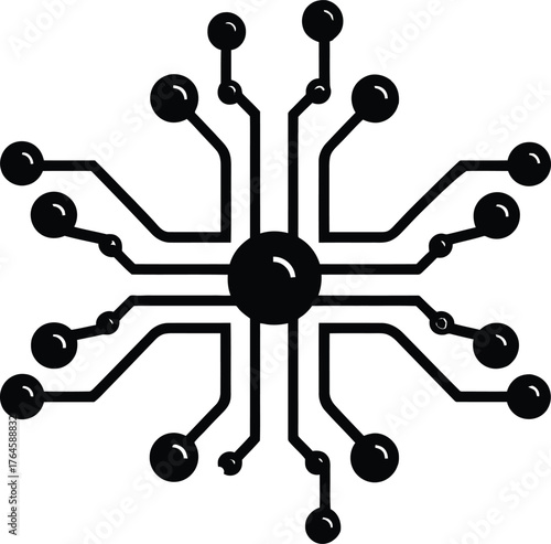 Circuit board technology vector illustration for electronics and computer engineering 