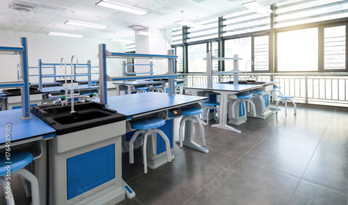 Modern chemistry laboratory of the school