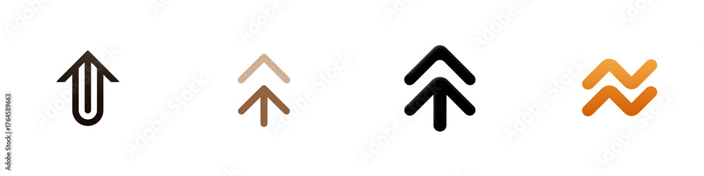 Obraz premium Arrow Icon Set: Minimalist Directional Symbols in Art Style