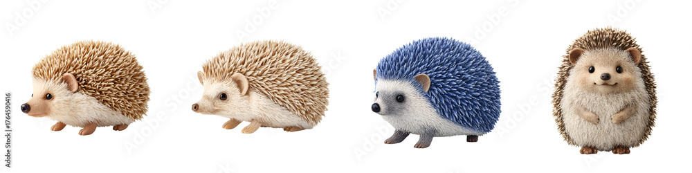 Obraz premium Hedgehog Illustrations on White Background