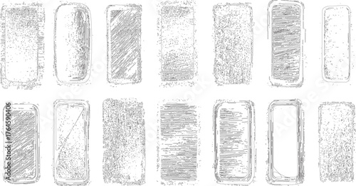 Black and White Grunge Chips and Dots Texture Grain Noise and Vintage Overlay Distressed and Scratched Grain Effect set vector design on transparent background.