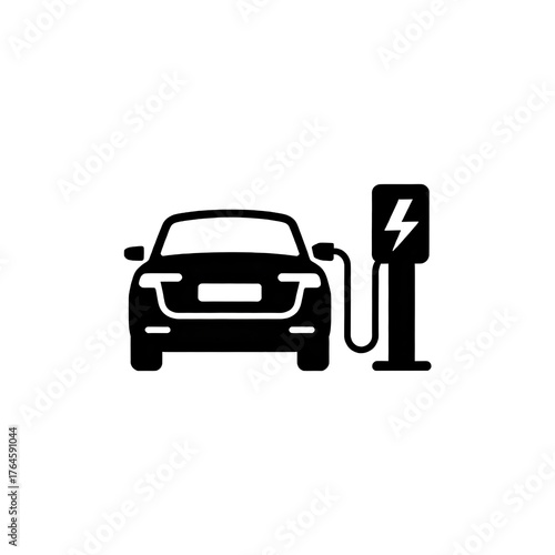 CARTELLO VETTORIALE DI UN MACCHINA ELETTRICA IN RICARICA 4