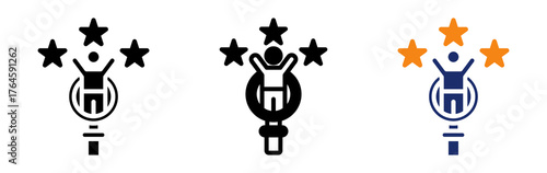 Talent Assessment Icon Collection Glyph & Mixed Style 