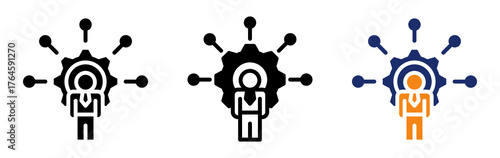 Employee Skills Icon Collection Glyph & Mixed Style 