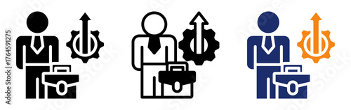 Career Development Icon Collection Glyph & Mixed Style 