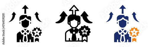 Professional Growth Icon Collection Glyph & Mixed Style 