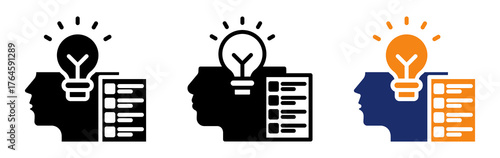 Knowledge Test Icon Collection Glyph & Mixed Style 