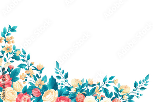 Watercolor flowers background vector for design.