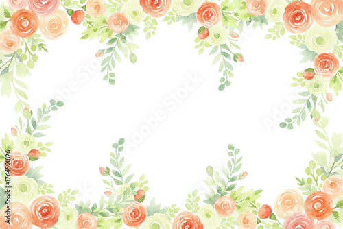 Watercolor flowers background vector for design.