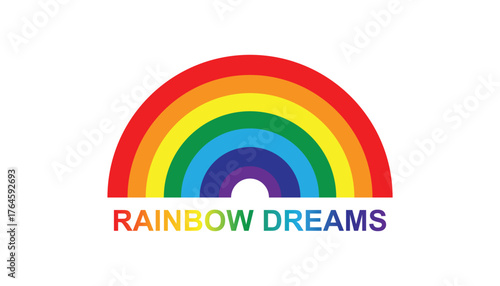 Colorful Rainbow Vector Illustration. Creative Sky Rainbow Cloud Vector modern design used for social media post, t shirt design, banner poster 