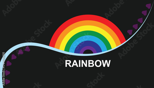 Colorful Rainbow Vector Illustration. Creative Sky Rainbow Cloud Vector modern design used for social media post, t shirt design, banner poster 
