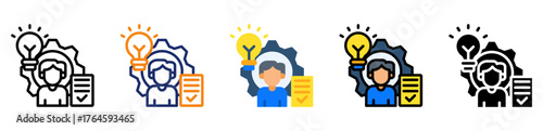 Competency Test Icon Multiple Style Collection Set 