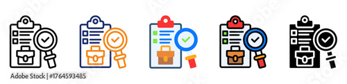 Job Evaluation Icon Multiple Style Collection Set 