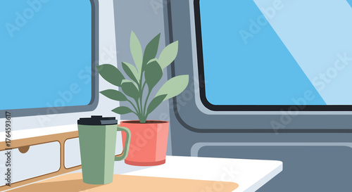 Embrace the freedom of a digital nomad lifestyle with this modern mobile office setup, perfect for hybrid work flexibility