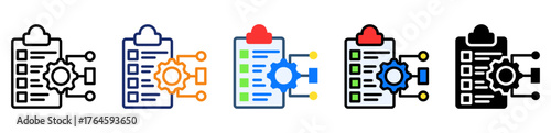 Development Plan Icon Multiple Style Collection Set 