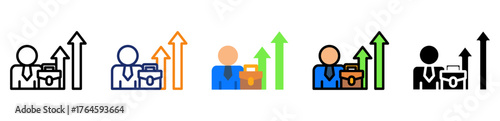 Career Progress Icon Multiple Style Collection Set 