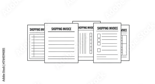 Pile of blank business forms and documents with lines for text and data entry vector