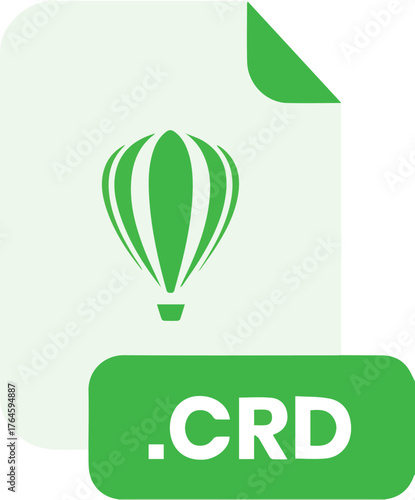 Green CRD File Icon with Hot Air Balloon Symbol CRD file