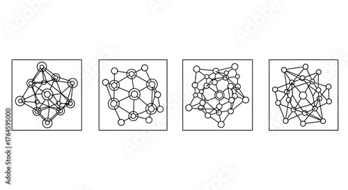 Abstract geometric network structure with connected spheres and lines scientific data visualization vector