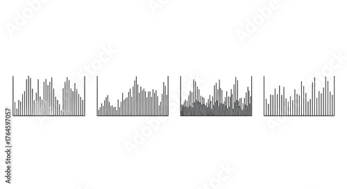 Abstract sound waveforms displaying auditory data and frequencies visually vector