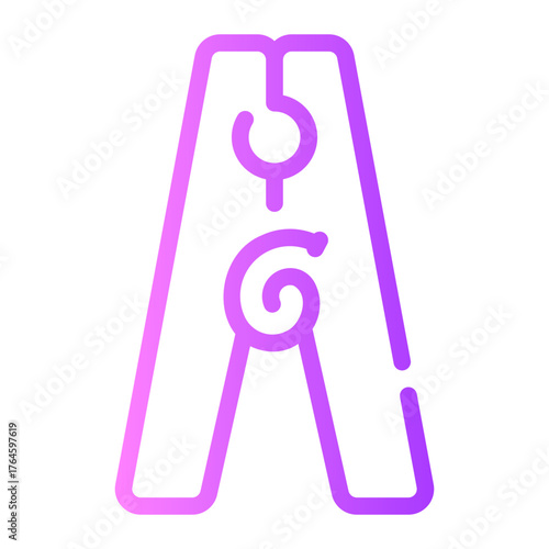 clothes pin gradient icon