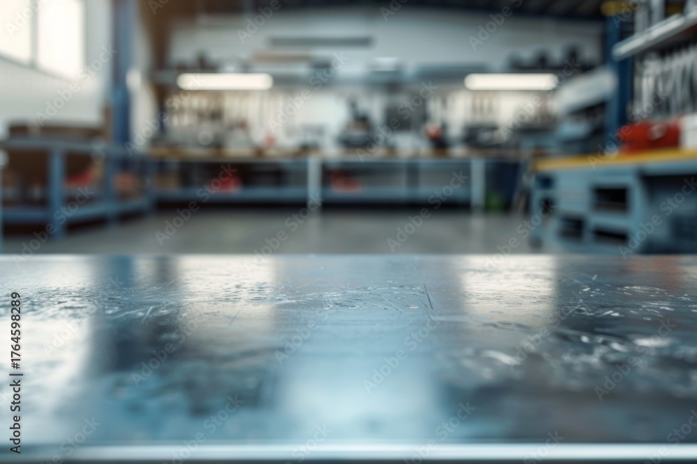 Obraz premium Metal workbench in a modern workshop