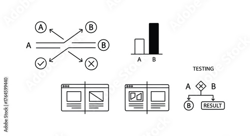 Business workflow diagrams decision trees flowcharts charts and wireframes icons for presentation vector