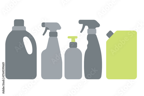Jug spray bottle pump dispenser and canister for cleaning products