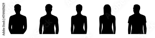 Silhouette figures of various people  man nad woman